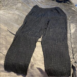 Black Crinkle Pants